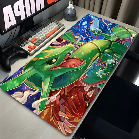 Navak Carpet Green Dragon Clouds Mouse Pad XXL PC Japan Anime R-rayquaza Mousepad Laptop P-pokemons Gamer Cabinet Keyboard Rug Cool Desk Mat