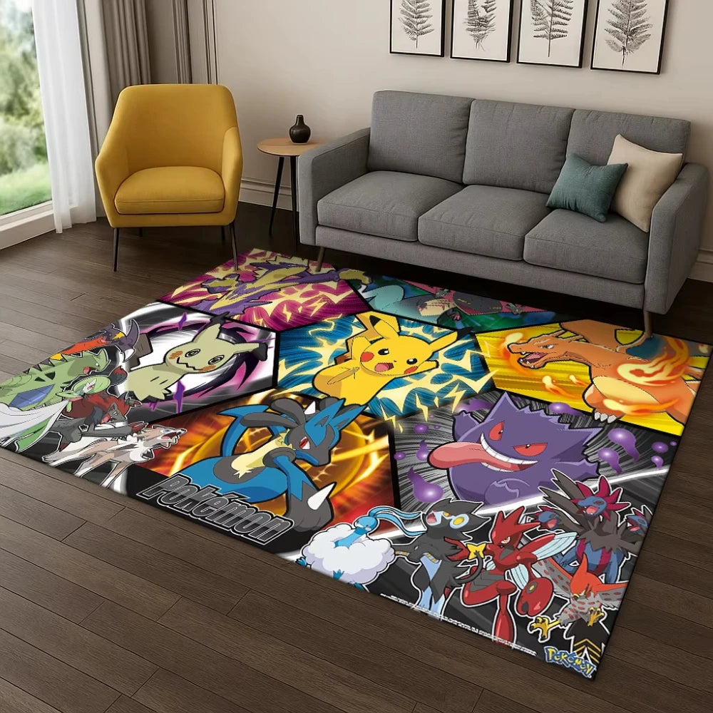 Navak Carpet Daily Picks Pokemon Adventure Carpet Playful Game Theme Rug Man Cave Game Room Bedroom Bedside Living Room Sofa Soft Floor Mat Design