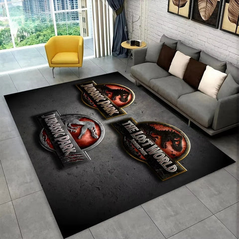 Navak Carpet 3D J-Jurassic Park Dinosaur Carpet Large Area Rug Bedroom Kids’ Playroom Floor Mat Non-Slip Living Room Decor Fun Sofa Accent