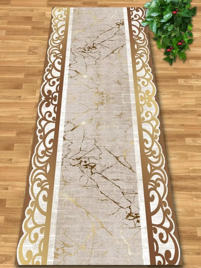 Navak Carpet Luxury Gold Hall Corridor Carpet High End Hotel Lobby Decoration Entryway Carpets Non-slip Carpet Runner Customizable Aisle Rug