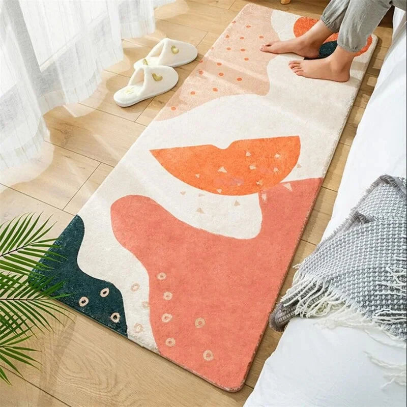 Navak Carpet Bedroom Home Carpet Bedside Rug Decoration Living Room Soft Door Mats Leaf Print Fluffy Plush Floor Mat Shaggy Alfombra 양탄자