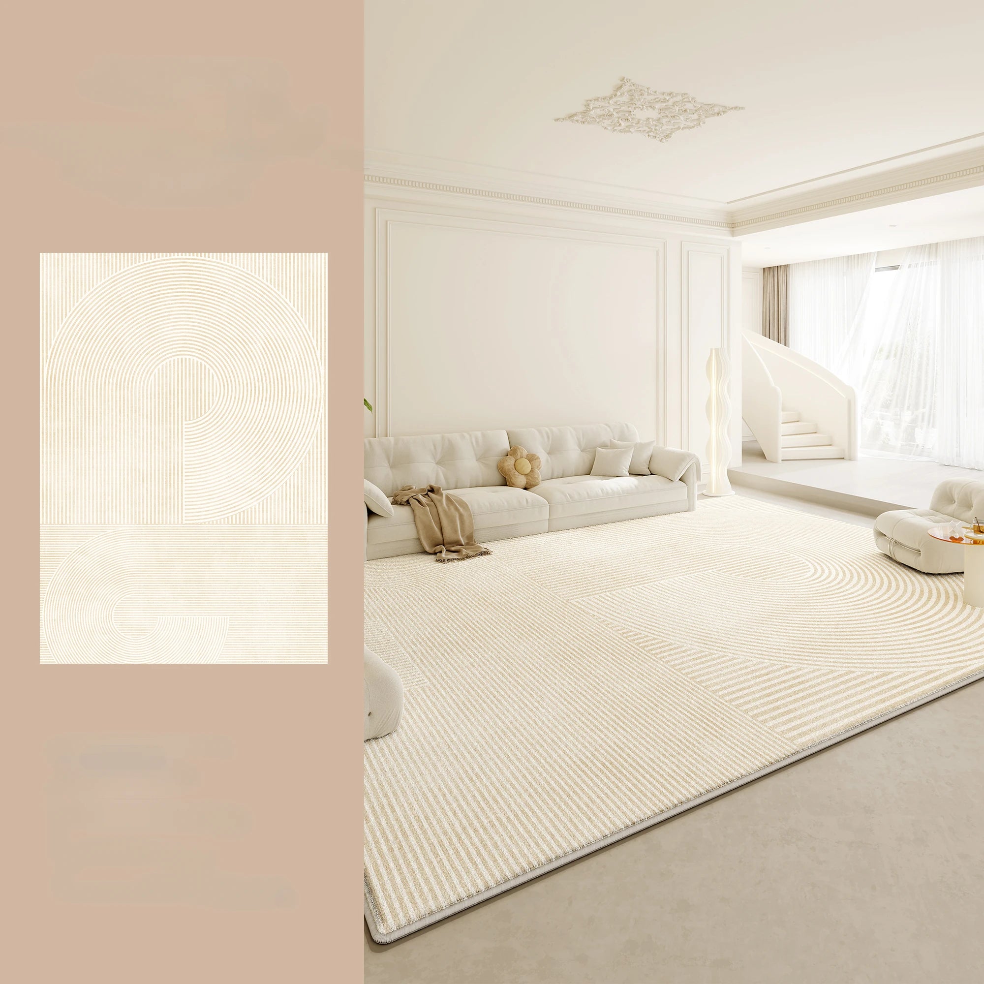Navak Carpet Large Area Rugs for Bedroom Cream Style Living Room Decoration Plush Carpet Home Fluffy Soft Rug Thick Anti-slip Study Floor Mat