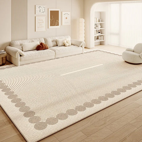 Navak Carpet Cream Abstract Luxurious Striped Carpet Artistic Creative Living Room Carpets Large Size Balcony Rug Easy To Clean Bedroom Rugs