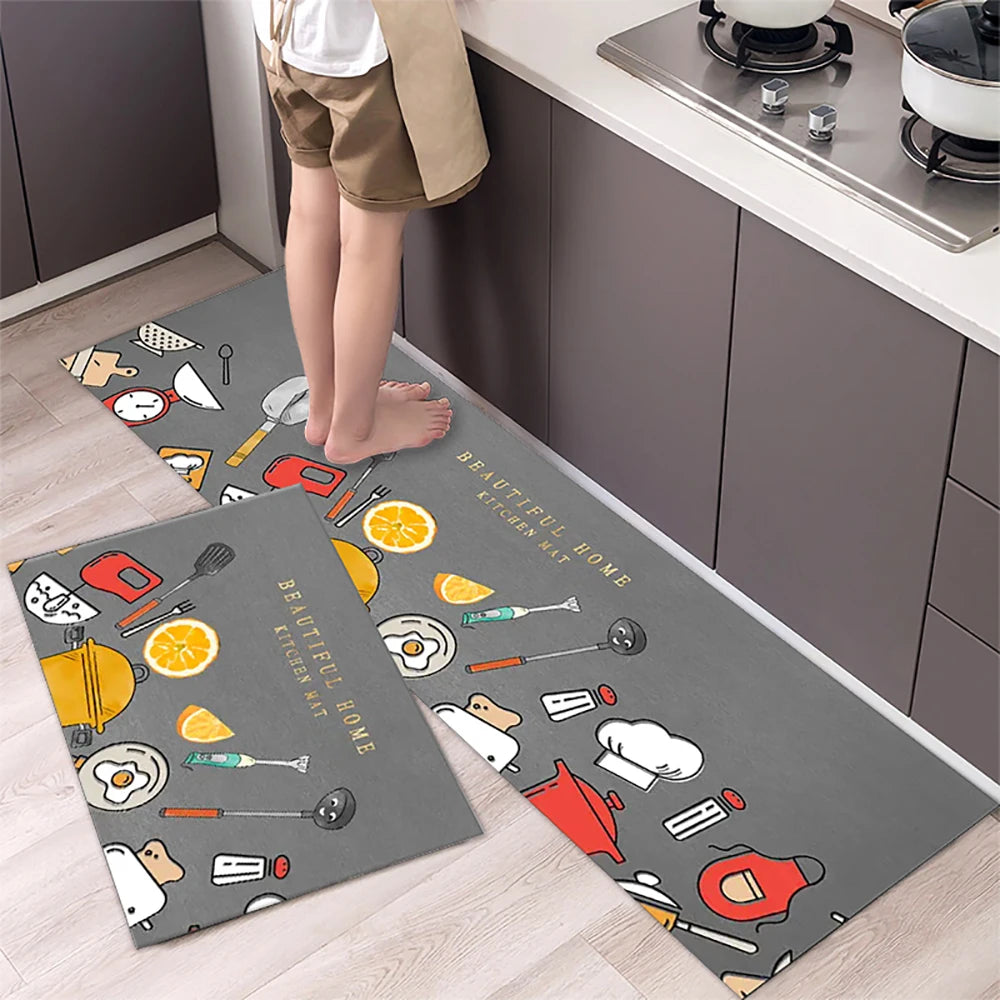 Navak Carpet Non-slip Kitchen Mat Long Rugs Crystal Velvet Carpet for Living Room Absorbent Foot Mats Bedroom Doormat Alfombra Small Rugs