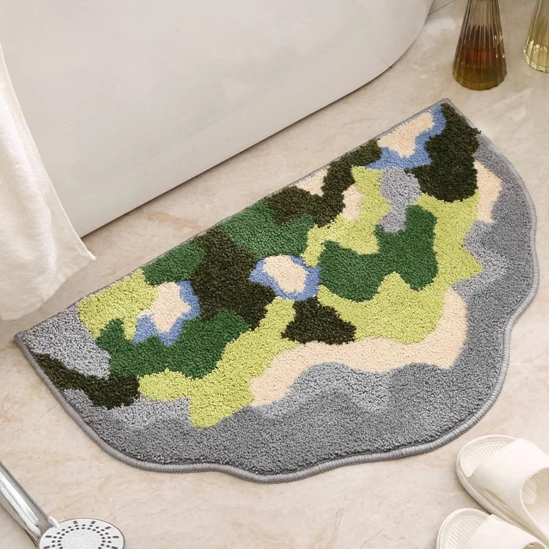 Navak Carpet Flower Shaped Cute Bathroom Mats Carpets Microfiber Tufted Mat Cute Luxury Fluffy Thick Rugs High Low Plush Irregular Carpets