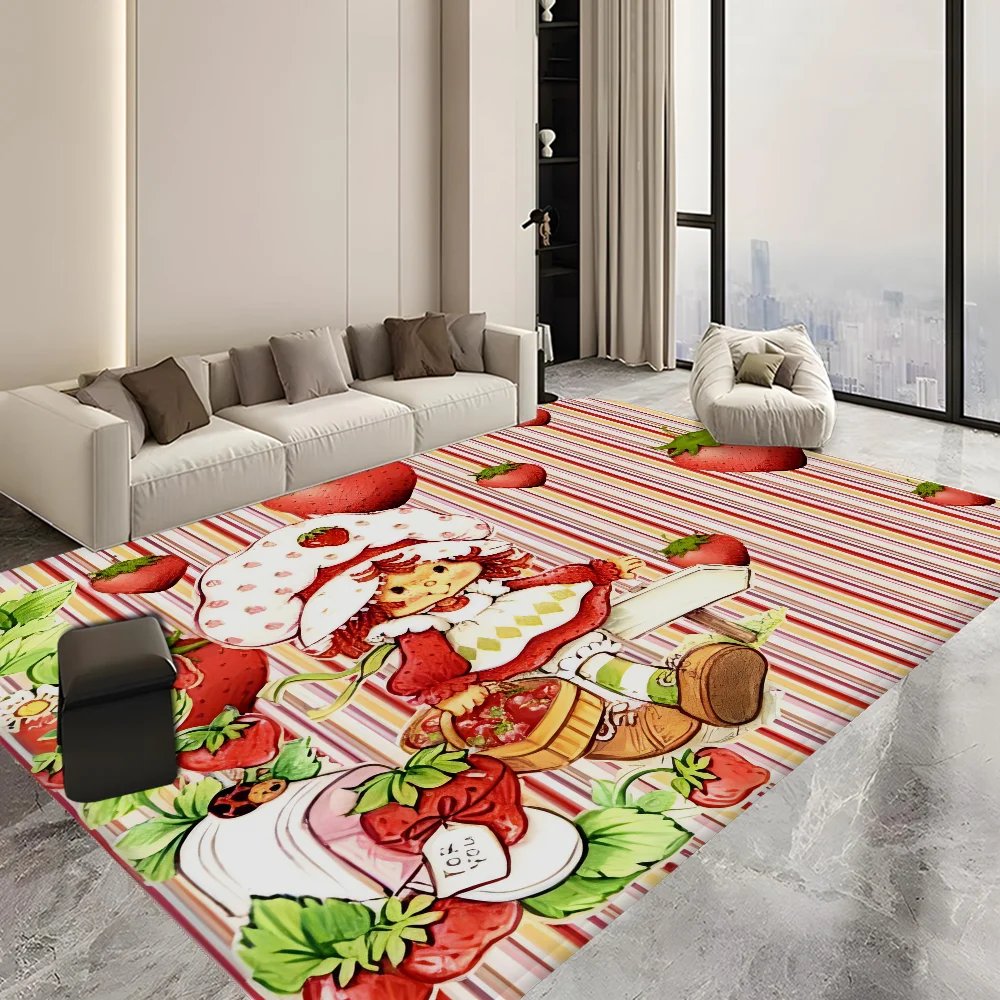 Navak Carpet S-Strawberry-Pink girl Floor Mat Bathroom Mat Kids Room Bedroom Decoration Balcony Anti-Slip Doormat Living Room Welcome Rug