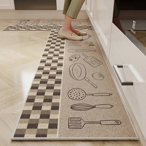 Navak Carpet Exclusive Picks 1/2PC Cartoon Easy To Manage Kitchen Floor Mat Home Long Crystal Velvet Carpet Dirt Resistant and Non-Slip Floor Mat