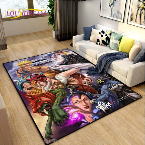 Navak Carpet He-man masters Cartoon Anime Carpet for Living Room Bedroom Yoga Area Rug Kitchen Un-slip Floor Mat decor Alfombra Birthday gift