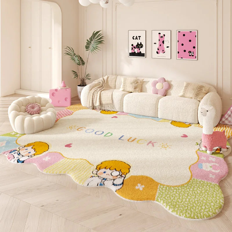 Navak Carpet Irregular shape Carpets for Living Room Pink Bedroom Decor Rug Fluffy Soft Children's Room Carpet Household Thickened Floor Mat