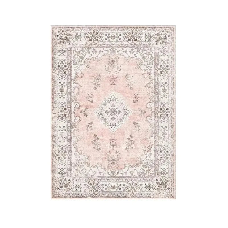 Navak Carpet Non-Slip Backing Area Rugs Pink Soft Carpet Foldable Machine Retro Washable for Living Room Bedroom Dining Home Office Decorate