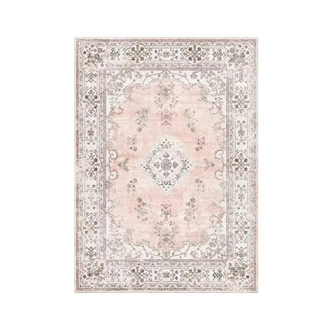 Navak Carpet Non-Slip Backing Area Rugs Pink Soft Carpet Foldable Machine Retro Washable for Living Room Bedroom Dining Home Office Decorate