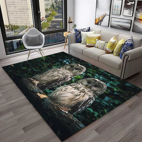 Navak Carpet Cute Owl Series 3D Cartoon Carpet Rug for Home Living Room Bedroom Sofa Kitchen Doormat Decor,Child Area Rug Non-slip Floor Mat