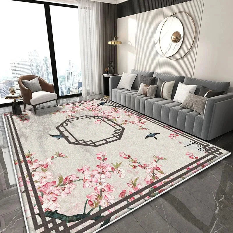 Navak Carpet Chinese Classical Rug for Easy-Clean Living Room Coffee Table and Bedroom Cloakroom Non-Slip Decor