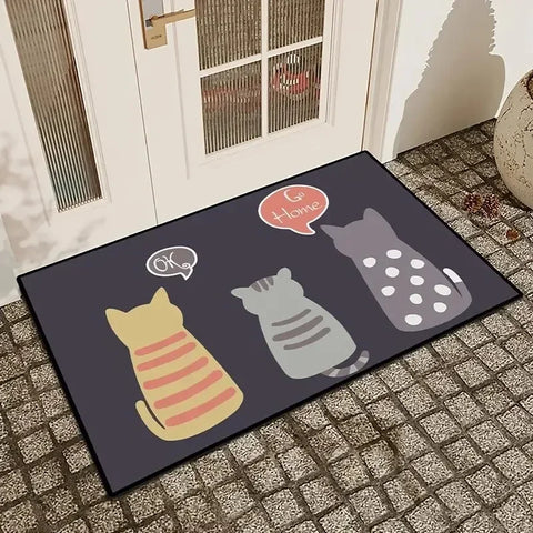 Navak Carpet Flower Print Home Floor Mat Non-slip Easy Clean Decoration Carpet Kitchen Area Rug Living Room House Washable Welcome Doormats