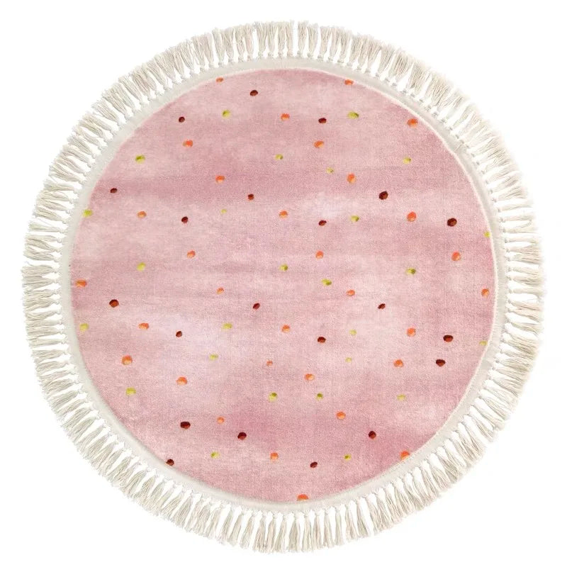 Navak Carpet Exclusive Picks Summer Ins Floor Mats, Round French Bedroom Floor Mats, Children's Room Sofa, Coffee Table, Wardrobe Mat, Home Decoration