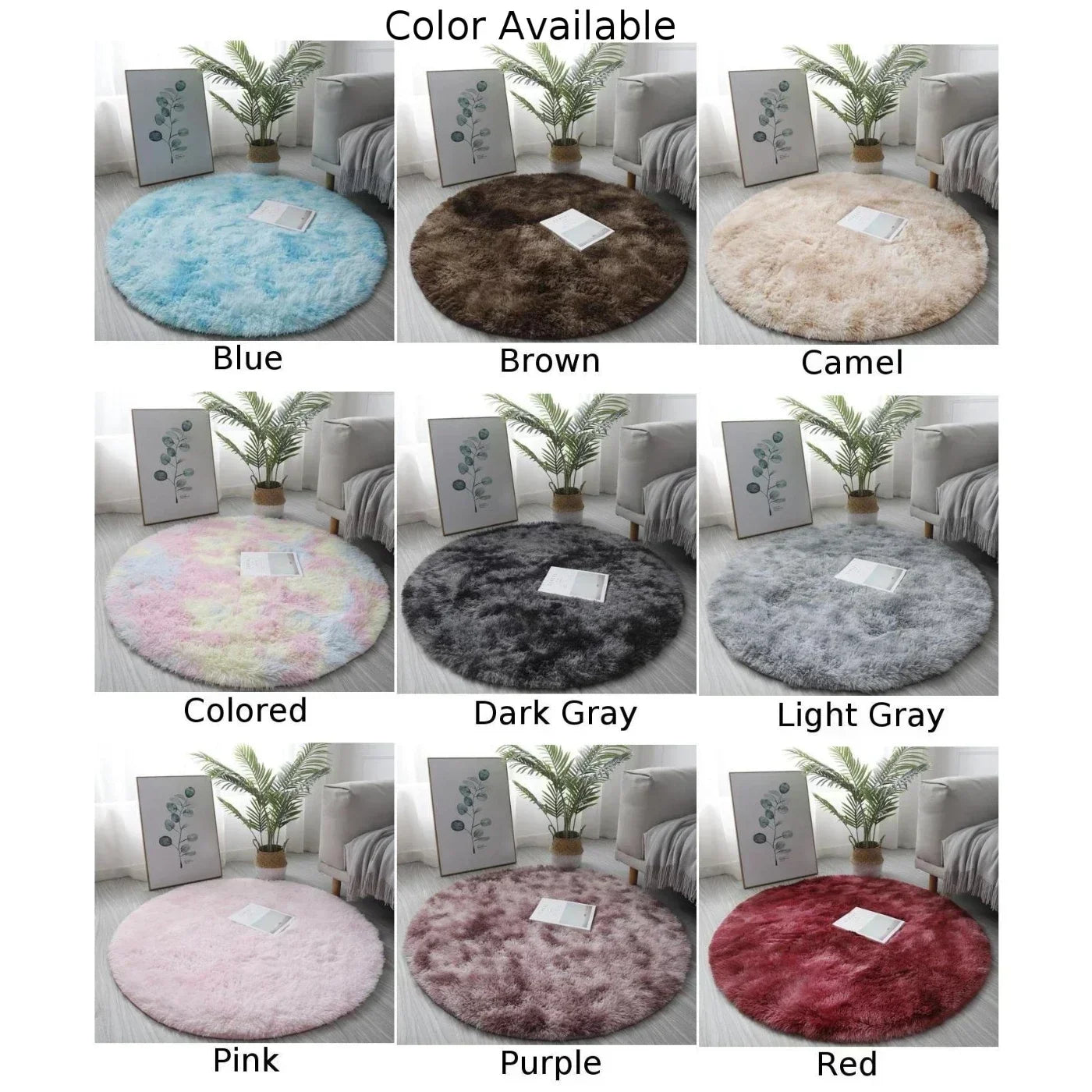 Navak Carpet 40/60CM Circle Round Shaggy Rug Soft Non-slip Area Rugs Living Room Bedroom Carpet Floor Mat For Girl Home Decoration