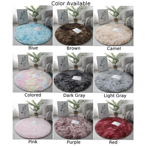 Navak Carpet 40/60CM Circle Round Shaggy Rug Soft Non-slip Area Rugs Living Room Bedroom Carpet Floor Mat For Girl Home Decoration