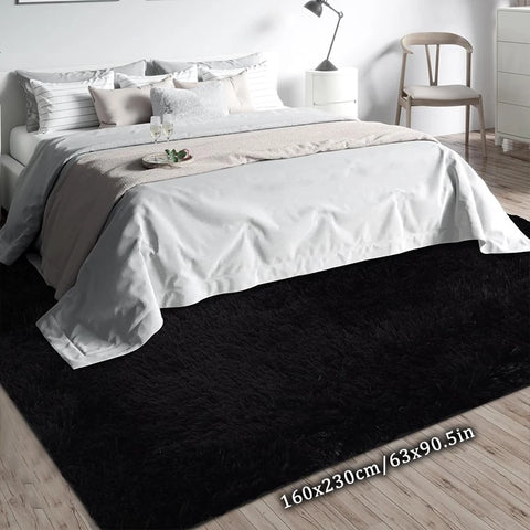 Navak Carpet Exclusive Picks  Luxury Black Large Area Plush Rug for Living Room Bedroom Fluffy Carpet,Shaggy Soft Bedside Rug Small Bathroom Floor Mat