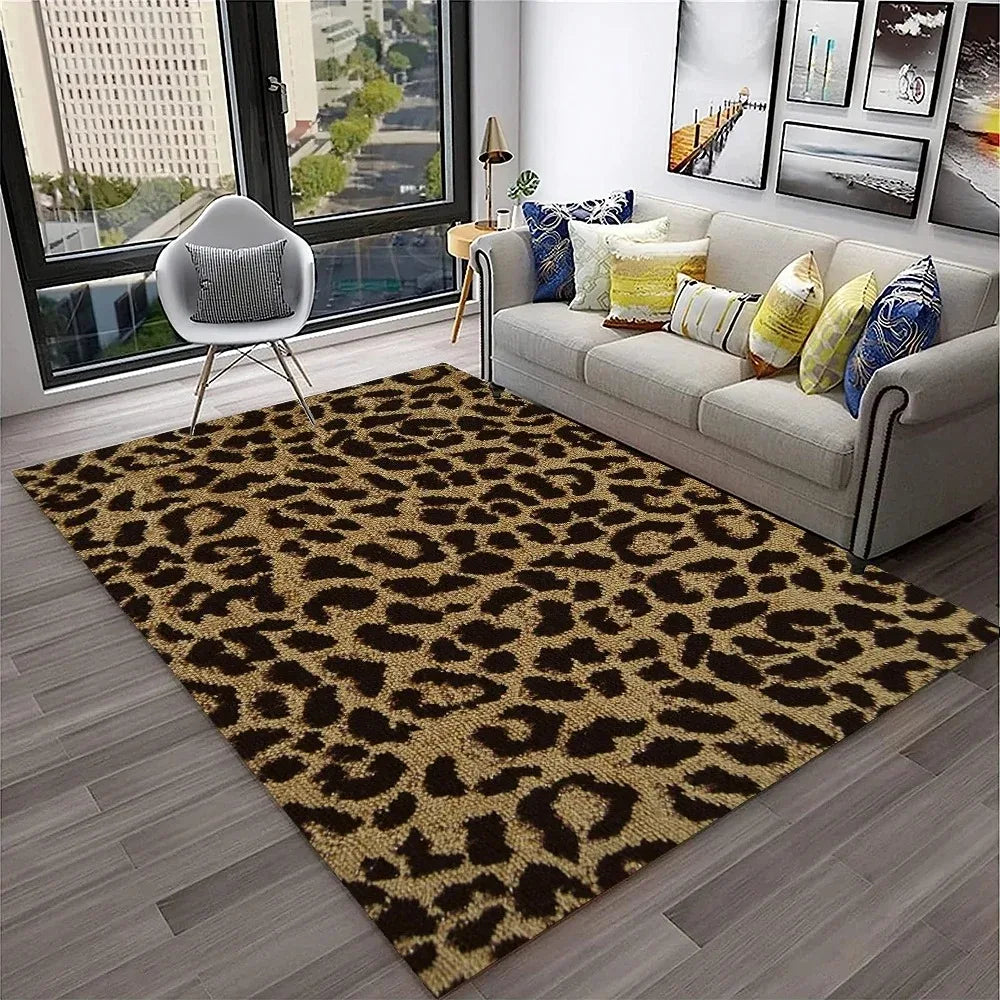 Navak Carpet Leopard Print Carpet Rugs Living Room Floor Mats Bedroom Decor Carpets for Bed Room Carpets for Living Room Decoration Maison