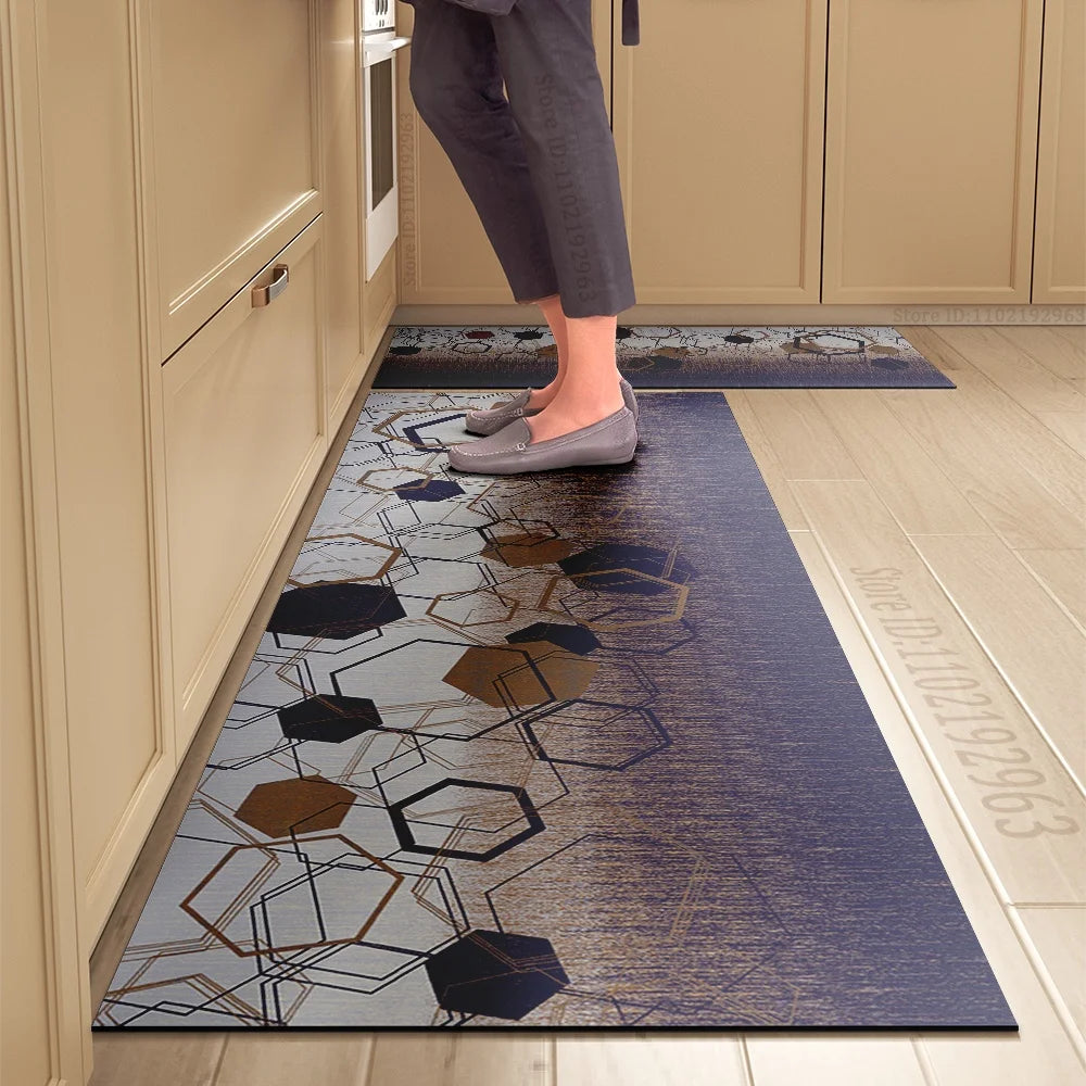 Navak Carpet Kitchen Mat Absorbent Printed Kitchen Rugs Non-slip Area Mat Hallway Long Carpets for Living Room Bedroom Entrance Doormat Bath