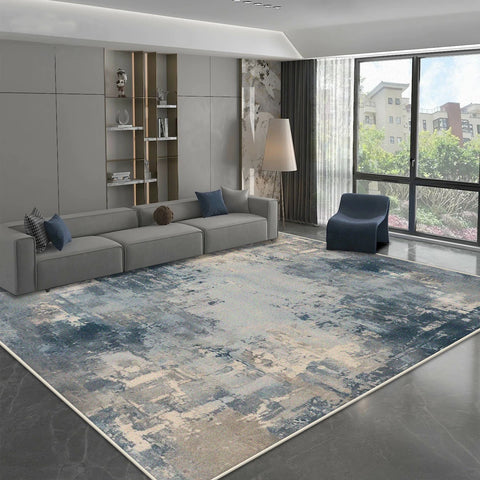 Navak Carpet Modern Simple Style Carpet for Living Room Blue Grey Decoration Home Sofa Fluffy Soft Rug Bedroom Bedside Washable Non-slip Mat