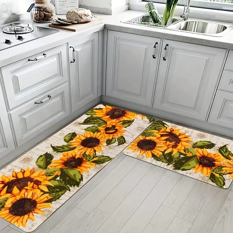 Navak Carpet Sunflower Flowers Kitchen Floormat Entrance Door Mat Decor Corridor Balcony Laundry Room Rugs Bathroom Anti-slip Foot Mat Carpet