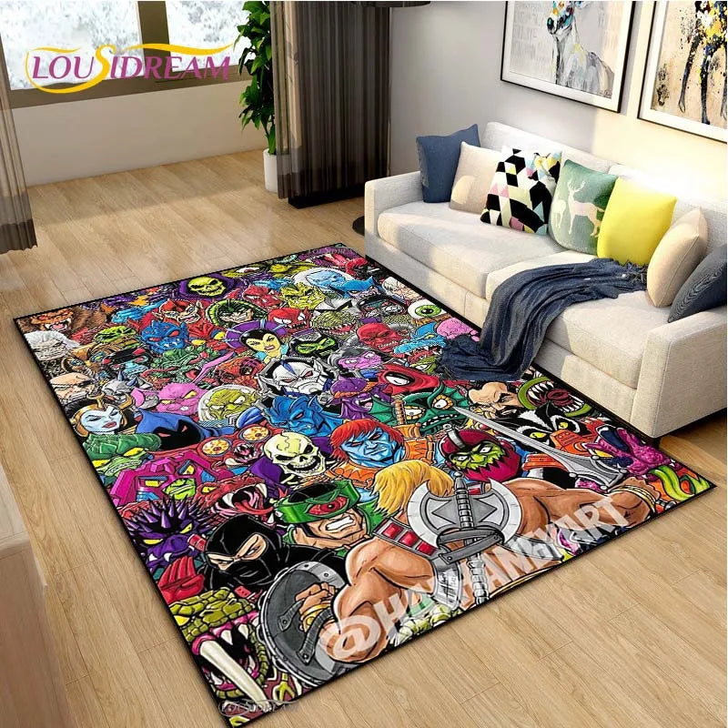 Navak Carpet He-man masters Cartoon Anime Carpet for Living Room Bedroom Yoga Area Rug Kitchen Un-slip Floor Mat decor Alfombra Birthday gift