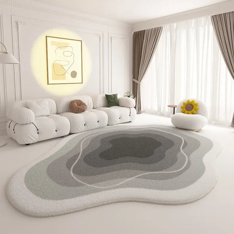 Navak Carpet Modern Cream Style Carpets for Living Room Irregular Plush Rug Light Luxury Bedroom Decor Carpet Fluffy Soft Thicken Bedside Mat