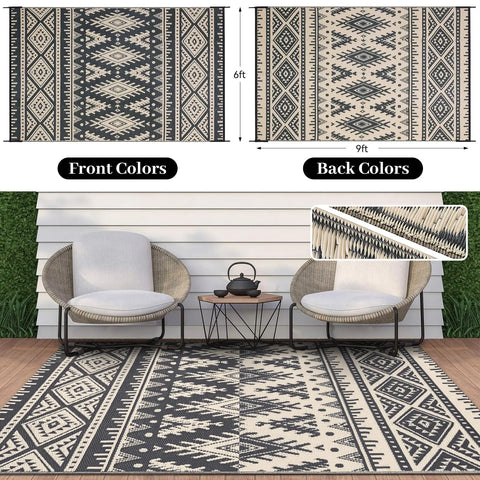 Navak Carpet Olanly Reversible Plastic Outdoor Rugs For Patio Non-slip Waterproof Rugs For Camping Large Foldable Fashion Carpets For Rooftop