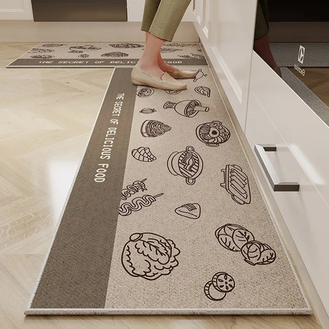 Navak Carpet Exclusive Picks 1/2PC Cartoon Easy To Manage Kitchen Floor Mat Home Long Crystal Velvet Carpet Dirt Resistant and Non-Slip Floor Mat
