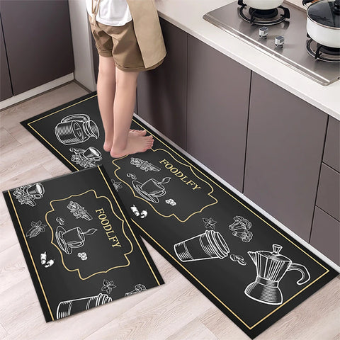 Navak Carpet Polyster Waterproof Oilproof Kitchen Mat Printed Antislip Bath Mat Soft Bedroom Floor Mat Living Room Carpet Doormat Kitchen Rug