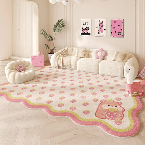 Navak Carpet Irregular shape Carpets for Living Room Pink Bedroom Decor Rug Fluffy Soft Children's Room Carpet Household Thickened Floor Mat