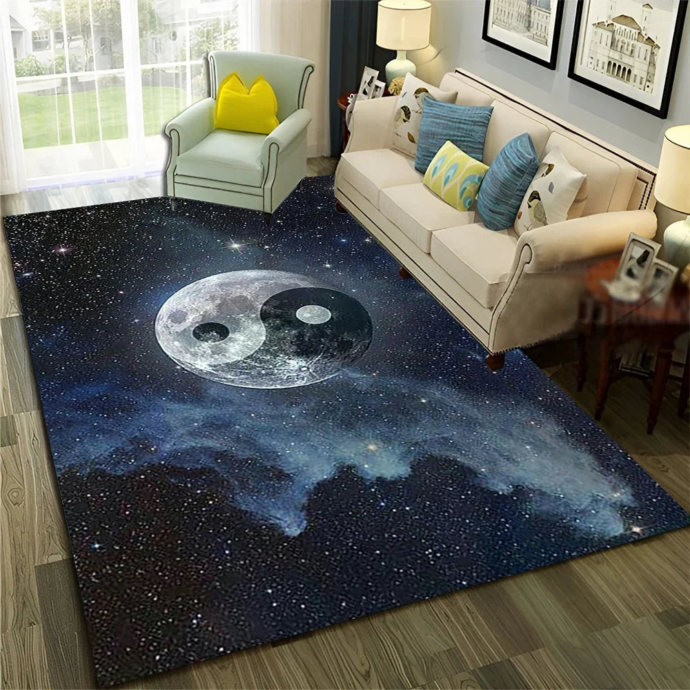Navak Carpet Chinese 3D Tai Chi Bagua Yin Yang  Carpet Rug for Home Living Room Bedroom Sofa Doormat Decor,Child Area Rug Non-slip Floor Mat