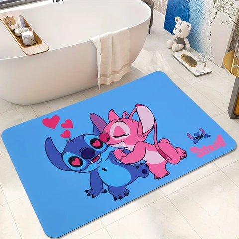Navak Carpet Daily Picks Disney Stitch Non Slip Bathroom Absorbent Floor Mats Bedroom Living Room Kitchen Rugs Diatom Mud Carpet for Home Decor