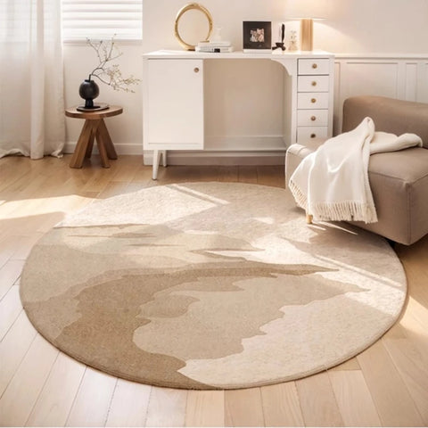 Navak Carpet Nordic Style Bedroom Decor Round Carpet Minimalist Carpets for Living Room Thick Plush Study Floor Mat Fluffy Soft Cloakroom Rug