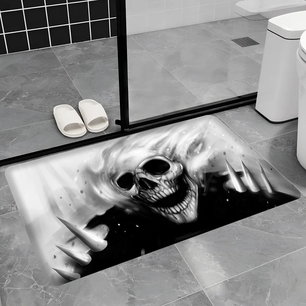 Navak Carpet Dark Horror Skull Anime Floor Carpet Nordic Style Home Doormat Bathroom-Toilet Mats Bedroom Bedside Mats
