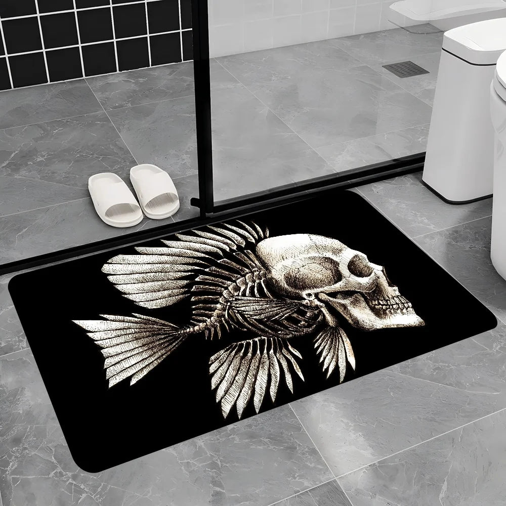 Navak Carpet Dark Horror Skull Anime Floor Carpet Nordic Style Home Doormat Bathroom-Toilet Mats Bedroom Bedside Mats