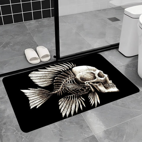 Navak Carpet Dark Horror Skull Anime Floor Carpet Nordic Style Home Doormat Bathroom-Toilet Mats Bedroom Bedside Mats
