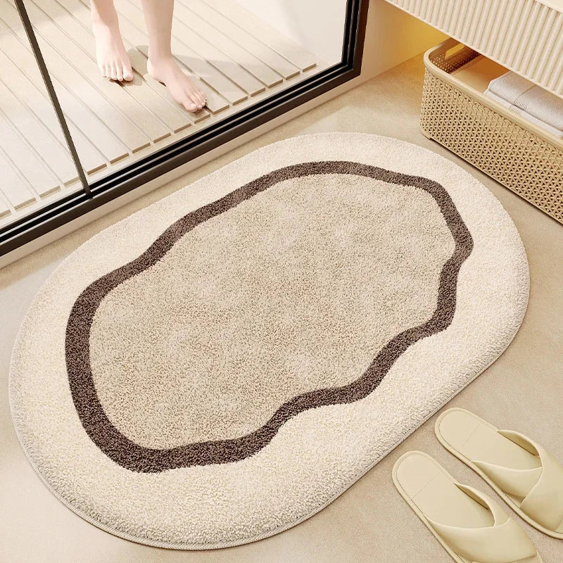 Navak Carpet Flower Shaped Cute Bathroom Mats Carpets Microfiber Tufted Mat Cute Luxury Fluffy Thick Rugs High Low Plush Irregular Carpets