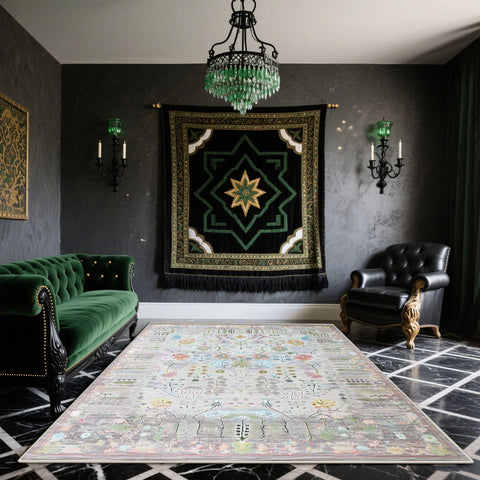 Navak Carpet Bohemian Retro Rugs Living Room Easy Clean Non-slip Washable Carpet for Bedroom Home Decoration Persian Foot Mat طاولات للقهوة