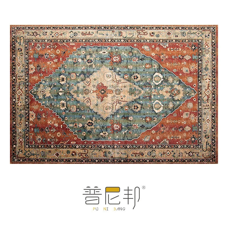 Navak Carpet American Moroccan Bedroom Decor Bedside Carpet Washable Carpets for Living Room Nordic Ethnic Lounge Rug Soft Non-slip Floor Mat