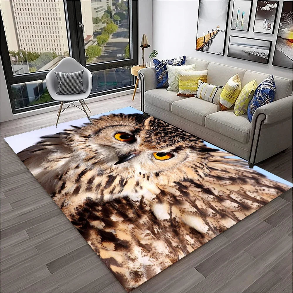 Navak Carpet Cute Owl Series 3D Cartoon Carpet Rug for Home Living Room Bedroom Sofa Kitchen Doormat Decor,Child Area Rug Non-slip Floor Mat