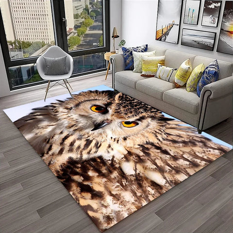 Navak Carpet Cute Owl Series 3D Cartoon Carpet Rug for Home Living Room Bedroom Sofa Kitchen Doormat Decor,Child Area Rug Non-slip Floor Mat