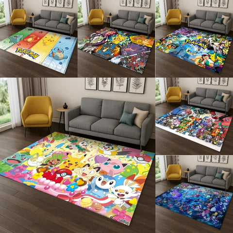 Navak Carpet Daily Picks Pokemon Adventure Carpet Playful Game Theme Rug Man Cave Game Room Bedroom Bedside Living Room Sofa Soft Floor Mat Design