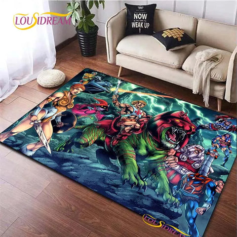 Navak Carpet He-man masters Cartoon Anime Carpet for Living Room Bedroom Yoga Area Rug Kitchen Un-slip Floor Mat decor Alfombra Birthday gift