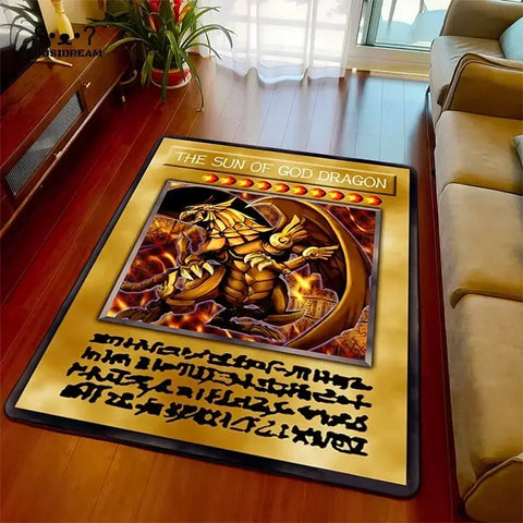 Navak Carpet Yu-Gi-Oh Blue Eyes White Dragon Anime Carpet Cartoon Floor Mat for Living Room and Bedroom Decorative Area Rug Perfect Gift
