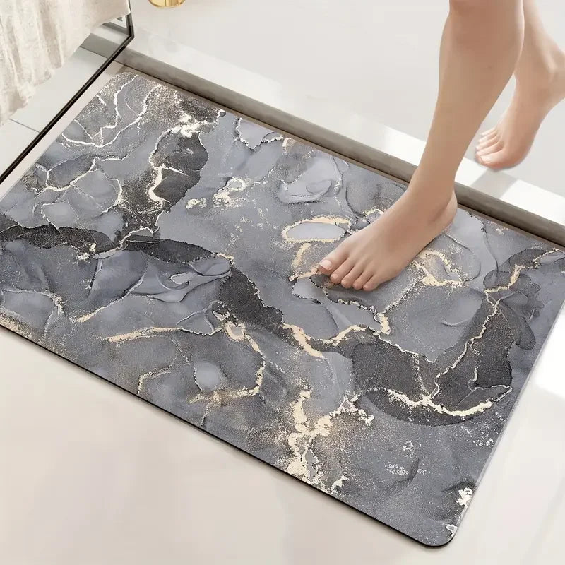 Navak Carpet Marble Texture Bathroom Door Mat Living Room Balcony Hallway Non-slip Floormat Bedroom Bedside Foot Mat Kitchen Laundry Room Rug