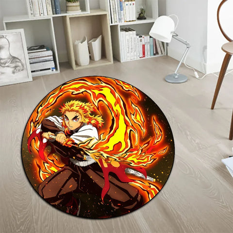 Navak Carpet Area Rug Anime Demon Slayer Nezuko Kokushibou Tanjirou Kanroji Kochou Gokudera Makoto Creative Printed Carpet for Home Decor
