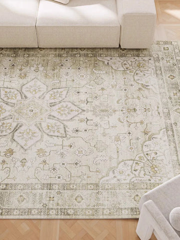 Navak Carpet Green Badge Carpet Elegant Persian Rugs Living Room Bedroom Decorative Carpets Non-slip Soft Prayer Rug Machine Washable Carpet