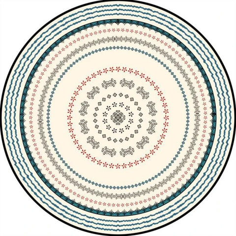 Navak Carpet Mandala Print Round Carpet Nordic Modern Living Room Anti-Slip Rug Coffee Table Foot Pad Bedroom Floor Mats Bay Window Chair Mat